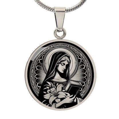 Saint Dymphna Medal Necklace - Patron Saint of Anxiety, Depression and Mental Health
