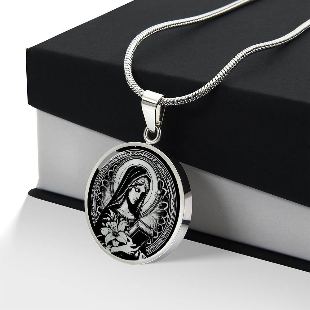 Saint Dymphna Medal Necklace - Patron Saint of Anxiety, Depression and Mental Health