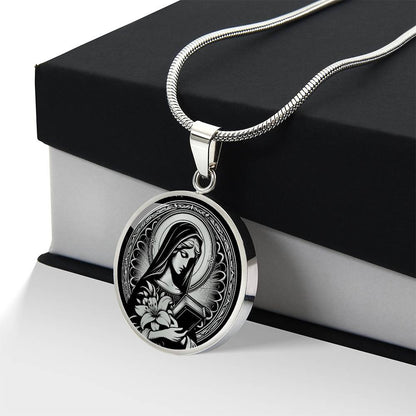 Saint Dymphna Medal Necklace - Patron Saint of Anxiety, Depression and Mental Health