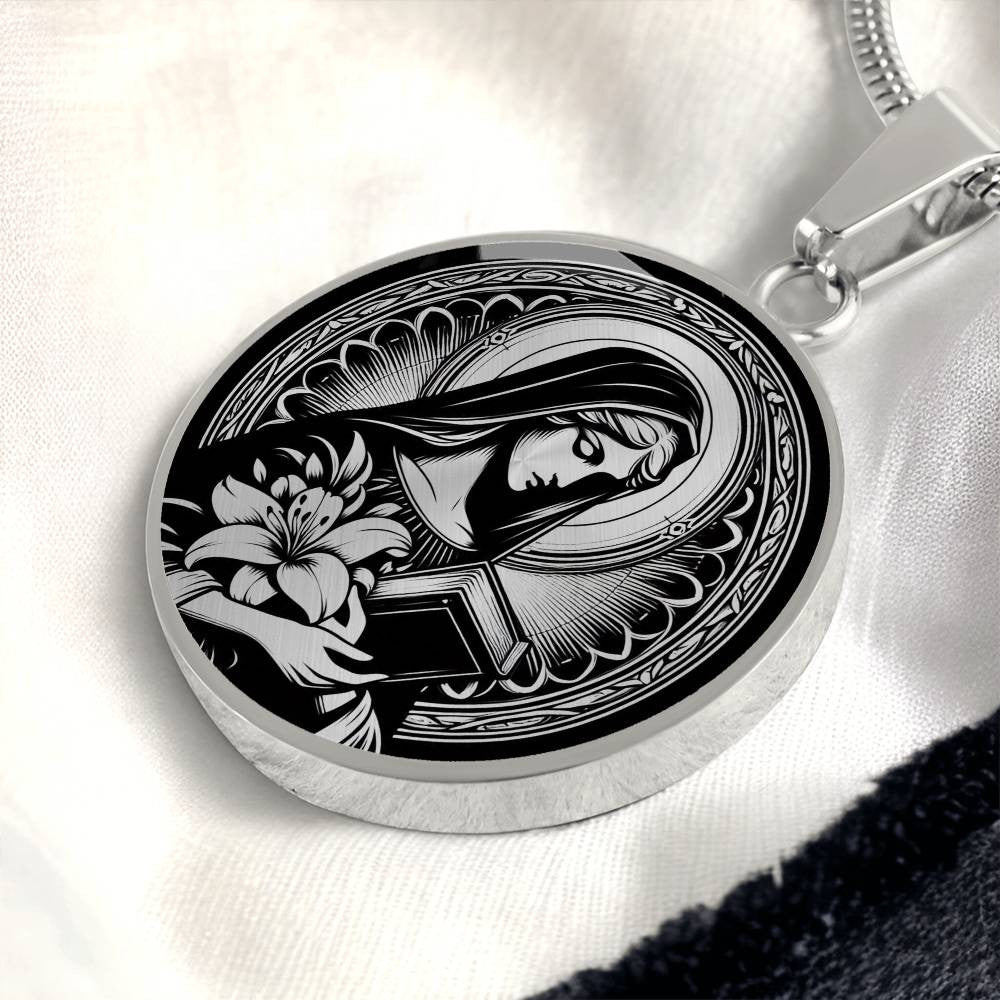 Saint Dymphna Medal Necklace - Patron Saint of Anxiety, Depression and Mental Health