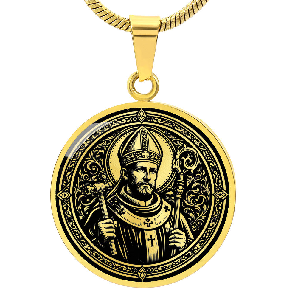 Saint Eligius Medal Necklace - Patron Saint of Goldsmiths & Metalworkers