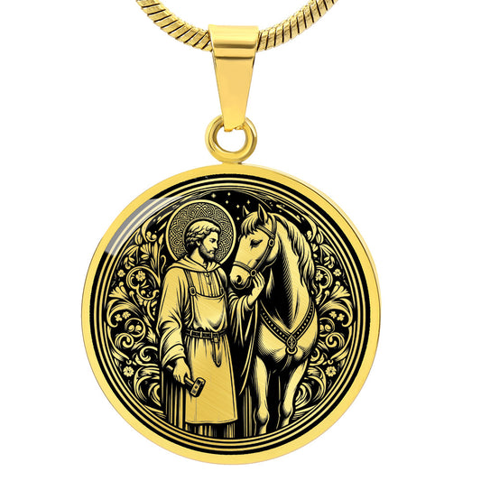 Saint Eligius Medal Necklace - Patron Saint of Horses