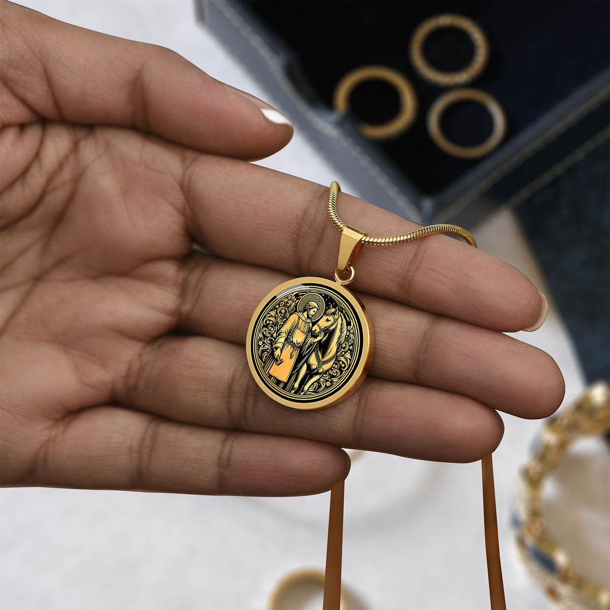 Saint Eligius Medal Necklace - Patron Saint of Veterinarians