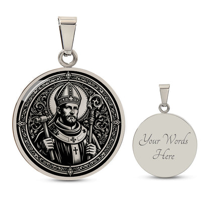 Saint Eligius Medal Necklace - Patron Saint of Goldsmiths & Metalworkers