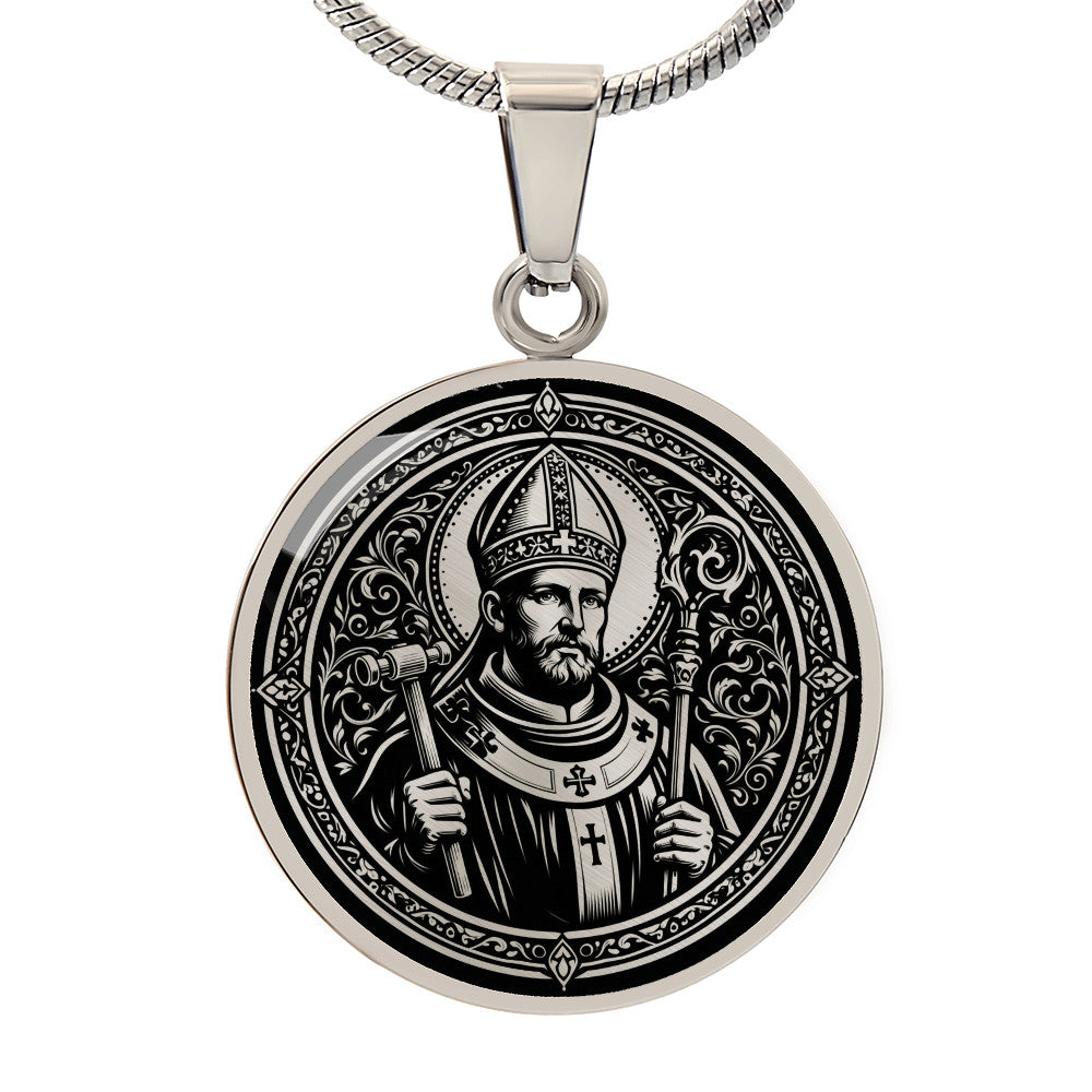 Saint Eligius Medal Necklace - Patron Saint of Goldsmiths & Metalworkers