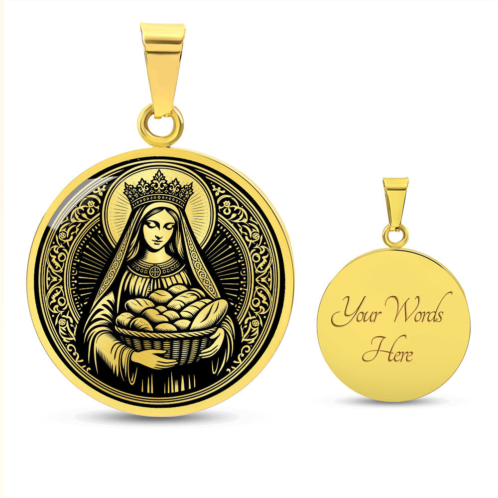 Saint Elizabeth of Hungary Medal Necklace – Patron Saint of Bakers & Widows