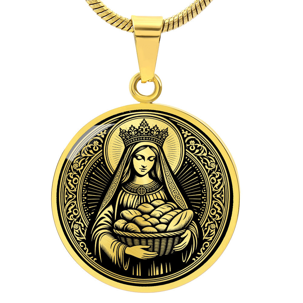 Saint Elizabeth of Hungary Medal Necklace – Patron Saint of Bakers & Widows
