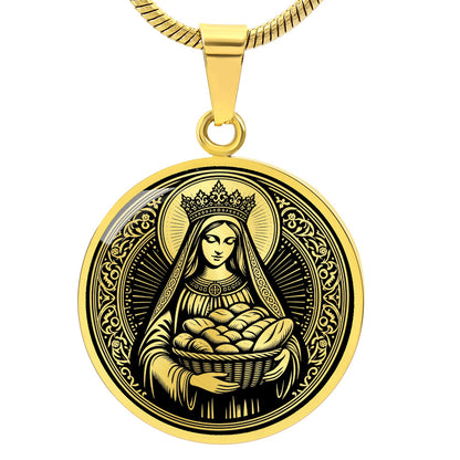 Saint Elizabeth of Hungary Medal Necklace – Patron Saint of Bakers & Widows