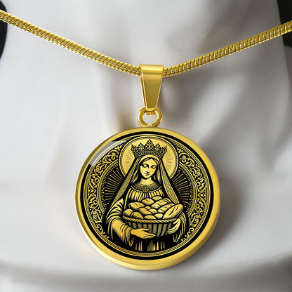 Saint Elizabeth of Hungary Medal Necklace – Patron Saint of Bakers & Widows