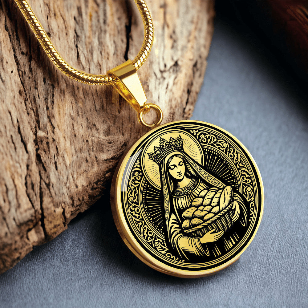 Saint Elizabeth of Hungary Medal Necklace – Patron Saint of Bakers & Widows