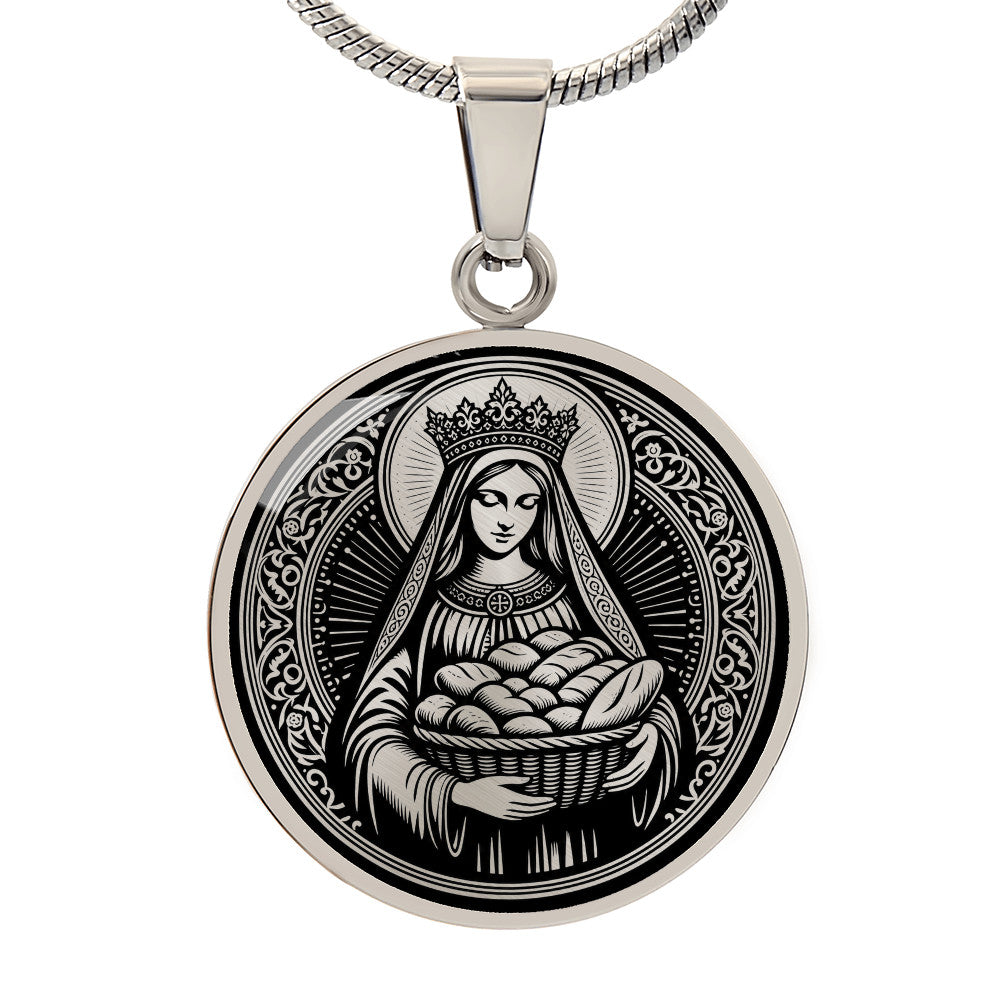 Saint Elizabeth of Hungary Medal Necklace – Patron Saint of Bakers & Widows