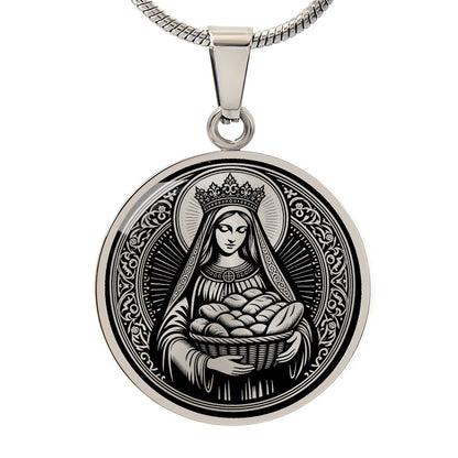 Saint Elizabeth of Hungary Medal Necklace – Patron Saint of Bakers & Widows