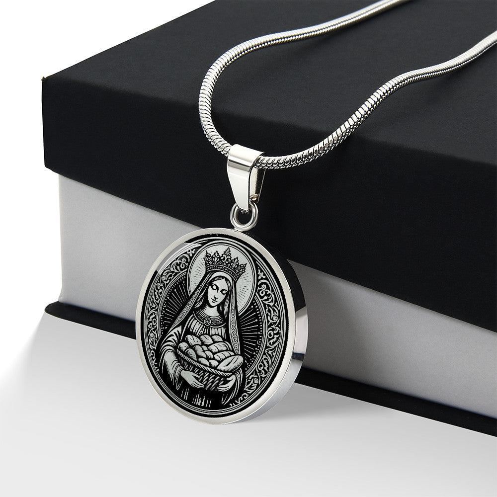 Saint Elizabeth of Hungary Medal Necklace – Patron Saint of Bakers & Widows