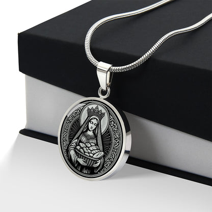 Saint Elizabeth of Hungary Medal Necklace – Patron Saint of Bakers & Widows