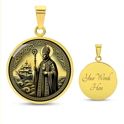Saint Erasmus of Formia Medal Necklace – Patron Saint of Sailors