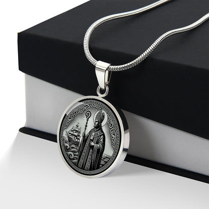 Saint Erasmus of Formia Medal Necklace – Patron Saint of Sailors