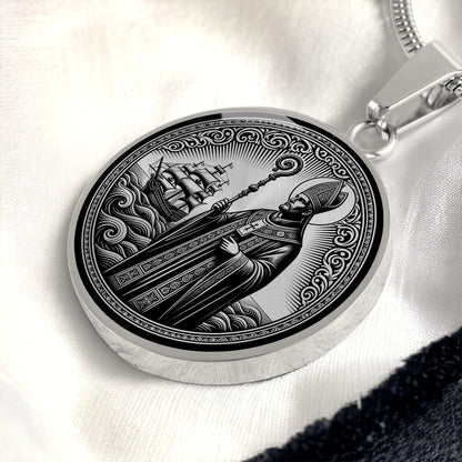 Saint Erasmus of Formia Medal Necklace – Patron Saint of Sailors
