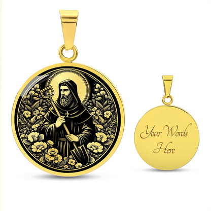 Saint Fiacre Medal Necklace – Patron Saint of Gardeners & Herbalists