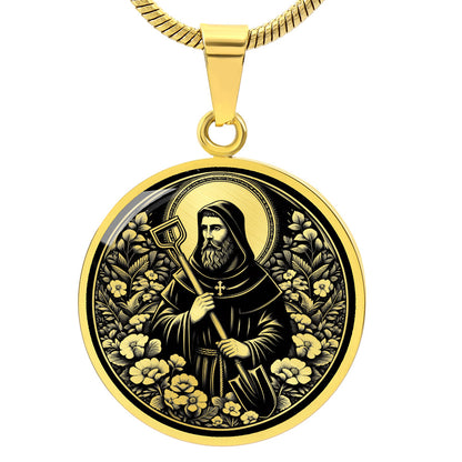 Saint Fiacre Medal Necklace – Patron Saint of Gardeners & Herbalists