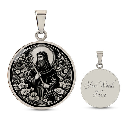 Saint Fiacre Medal Necklace – Patron Saint of Gardeners & Herbalists