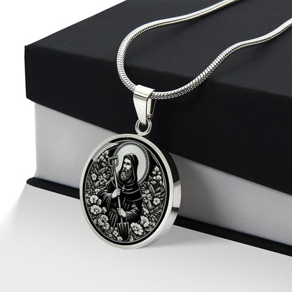 Saint Fiacre Medal Necklace – Patron Saint of Gardeners & Herbalists