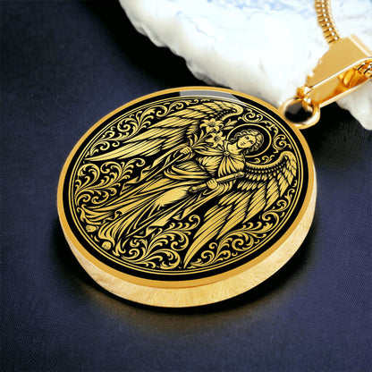 Saint Gabriel the Archangel Medal Necklace – Patron Saint of Messengers and Communication
