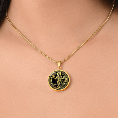 Saint Genesius Medal Necklace – Patron Saint of Actors, Comedians & Entertainers