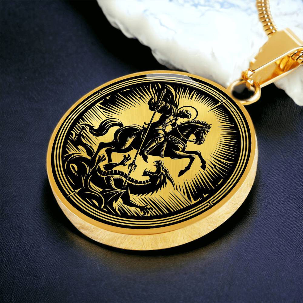 Saint George Medal Necklace – Patron Saint of Scouts, Soldiers & England