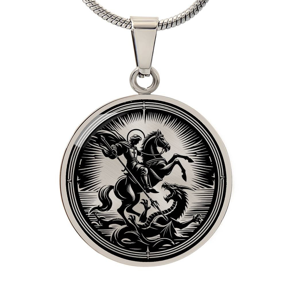 Saint George Medal Necklace – Patron Saint of Scouts, Soldiers & England