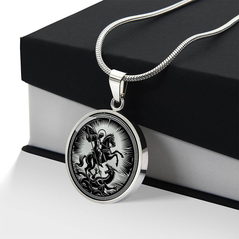 Saint George Medal Necklace – Patron Saint of Scouts, Soldiers & England