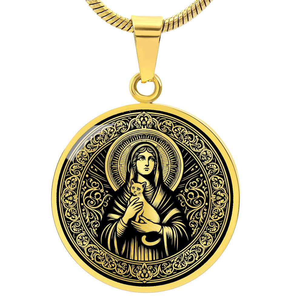 Saint Gertrude Medal Necklace  - Patron Saint of Cats