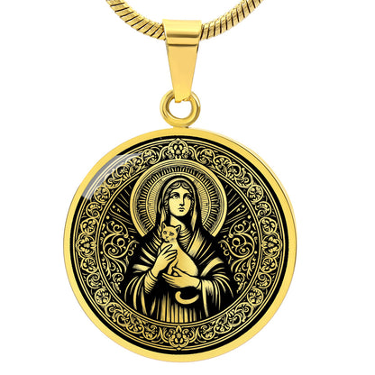 Saint Gertrude Medal Necklace  - Patron Saint of Cats