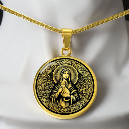 Saint Gertrude Medal Necklace  - Patron Saint of Cats