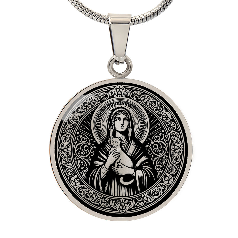 Saint Gertrude Medal Necklace  - Patron Saint of Cats