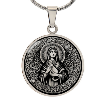 Saint Gertrude Medal Necklace  - Patron Saint of Cats