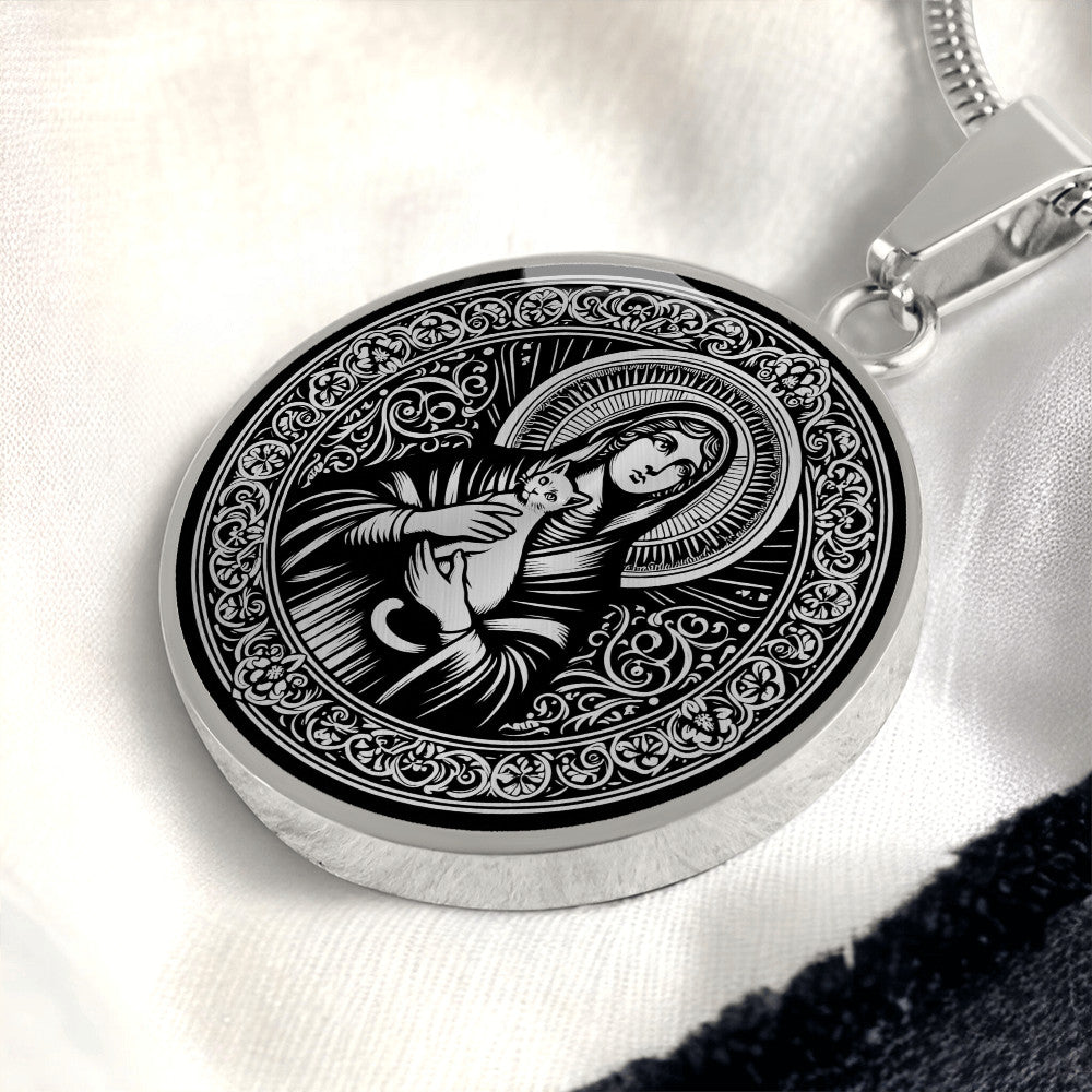 Saint Gertrude Medal Necklace  - Patron Saint of Cats