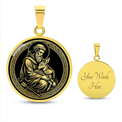 Saint Giles Medal Necklace – Patron Saint of the Disabled, Beggars & Hermits