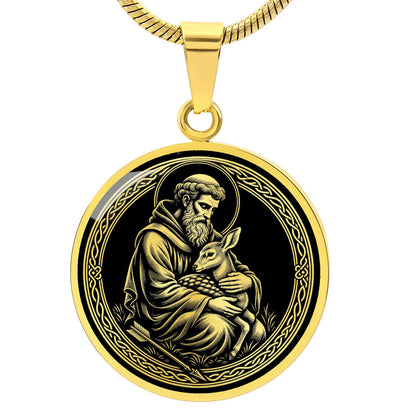 Saint Giles Medal Necklace – Patron Saint of the Disabled, Beggars & Hermits