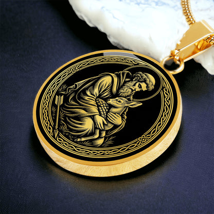 Saint Giles Medal Necklace – Patron Saint of the Disabled, Beggars & Hermits