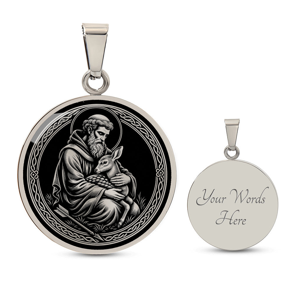 Saint Giles Medal Necklace – Patron Saint of the Disabled, Beggars & Hermits