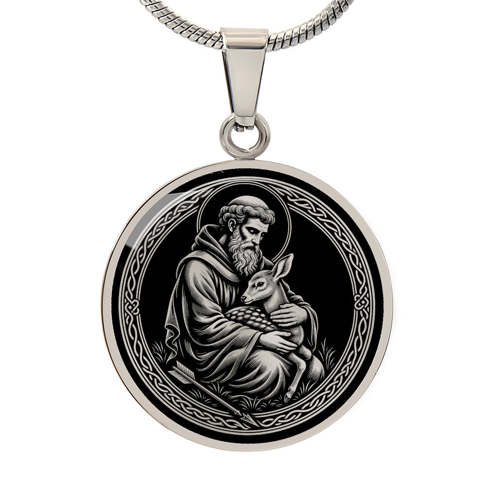 Saint Giles Medal Necklace – Patron Saint of the Disabled, Beggars & Hermits