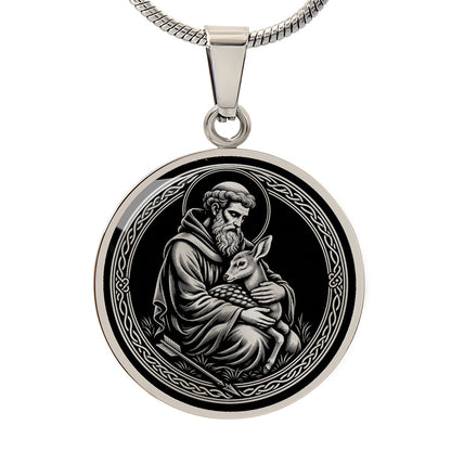 Saint Giles Medal Necklace – Patron Saint of the Disabled, Beggars & Hermits