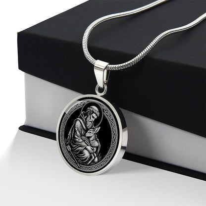 Saint Giles Medal Necklace – Patron Saint of the Disabled, Beggars & Hermits