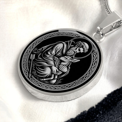 Saint Giles Medal Necklace – Patron Saint of the Disabled, Beggars & Hermits