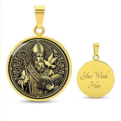 Saint Gregory the Great Medal Necklace – Patron Saint of Musicians & Teachers