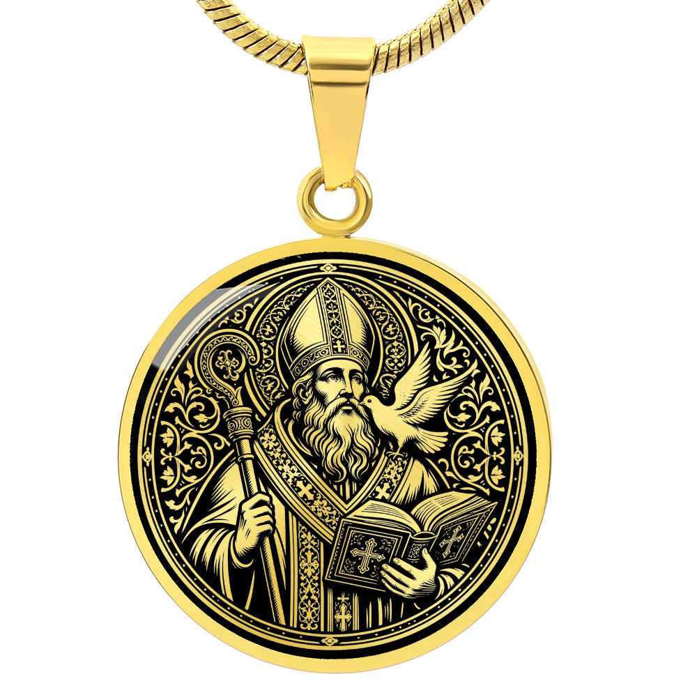 Saint Gregory the Great Medal Necklace – Patron Saint of Musicians & Teachers