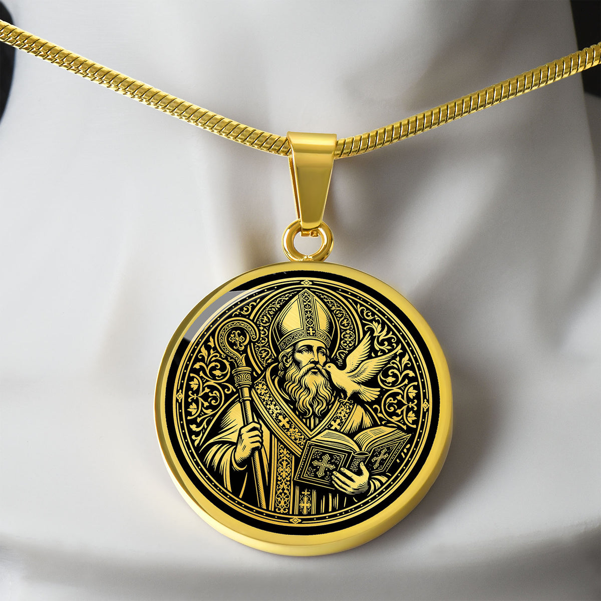 Saint Gregory the Great Medal Necklace – Patron Saint of Musicians & Teachers