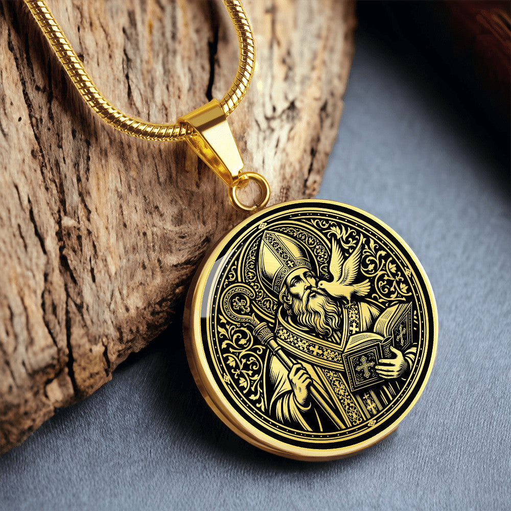 Saint Gregory the Great Medal Necklace – Patron Saint of Musicians & Teachers