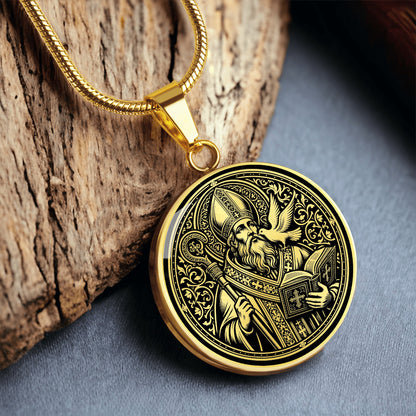 Saint Gregory the Great Medal Necklace – Patron Saint of Musicians & Teachers