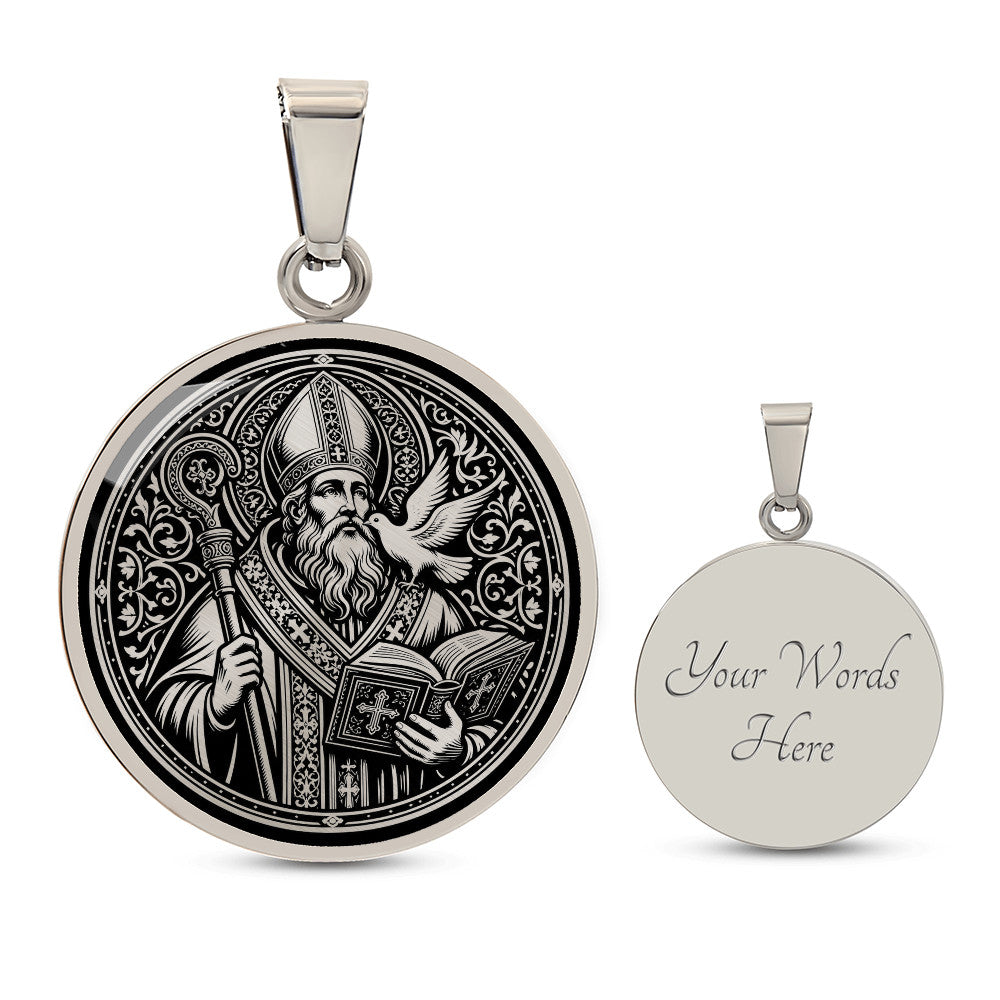 Saint Gregory the Great Medal Necklace – Patron Saint of Musicians & Teachers